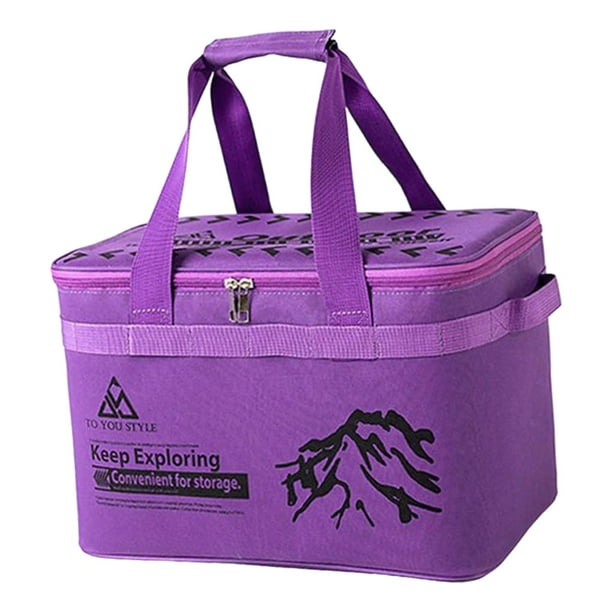 Bolsa de almacenamiento para acampar Bolsa de transporte para acampar Equipaje portátil impermeable de gran capacidad Púrpura