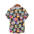 thumbnail image 2 of ZRGHAOYLQ Happy Easter Hawaiian Shirt for Men Novelty Graphic Button Down Short Sleeve Shirts Bunny Gnomes Easter Eggs Printing Lapel Tops Hawaiian Beach Shirt Daily Sales, 2 of 6