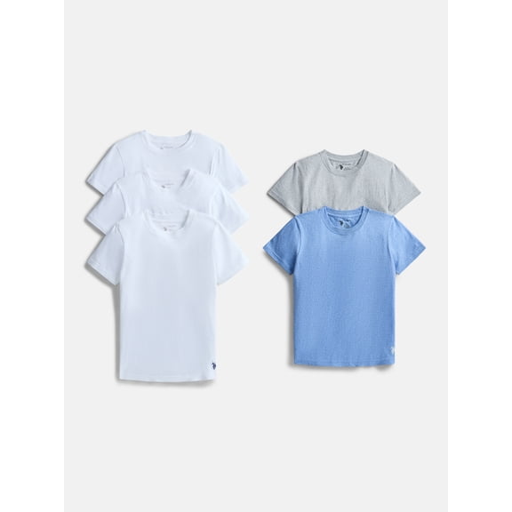 U.S. Polo Assn. Boys Crewneck T-Shirts, 5 Pack, Sizes S-XXL