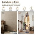thumbnail image 6 of Coat Rack Freestanding, Hall Tree with 14 Hooks, Heavy Duty Wooden Coat Tree Stand, Adjustable Height, Sturdy Base for Bedroom Hallway Office - Load 300lbs, 6 of 8