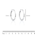 thumbnail image 3 of Mercie Sterling Silver Rhodium Plated Silver Classic Hoop Earrings, Everyday Jewellery for Women, 3 of 6
