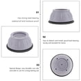 thumbnail image 3 of 4 Pcs Plastic Washers Table Leg Protectors Floor Mat Washing Machine Anti Walk Pads, 3 of 6