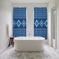 thumbnail image 5 of Boho Ethnic Tribe Kitchen Curtain for Berdoom Living Room Cafe 72 Inch Length, Indigo Blue Zen Southwest Middle Century Tiers Curtains Light Filtering Drapes Window Treatment 2 Panels 52"Wx72"L, 5 of 9