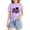 Purple, variant on Ruyang Teens Baggy Cotton Tops Letter Print Graphic Crewneck Pullover Tops Summer Loose Sot Breathable T-Shirt 2-13 Years