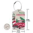 thumbnail image 2 of Rocae Merry Christmas 1 for Leather Luggage Baggage Tags ID Label Privacy Cover ID Label with Stainless Steel Loop and Address Card, 2 of 5