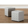 thumbnail image 4 of Baxton Studio Elladio Moderne et Contemporain Tissu Beige Grisâtre Ensemble de 2 Pcs cube Ottoman Capitonné, 4 of 4