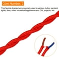thumbnail image 3 of Uxcell Twisted Cloth Covered Wire 2 Core 18AWG 5m/16.4ft,Electrical Cable,Red, 3 of 5