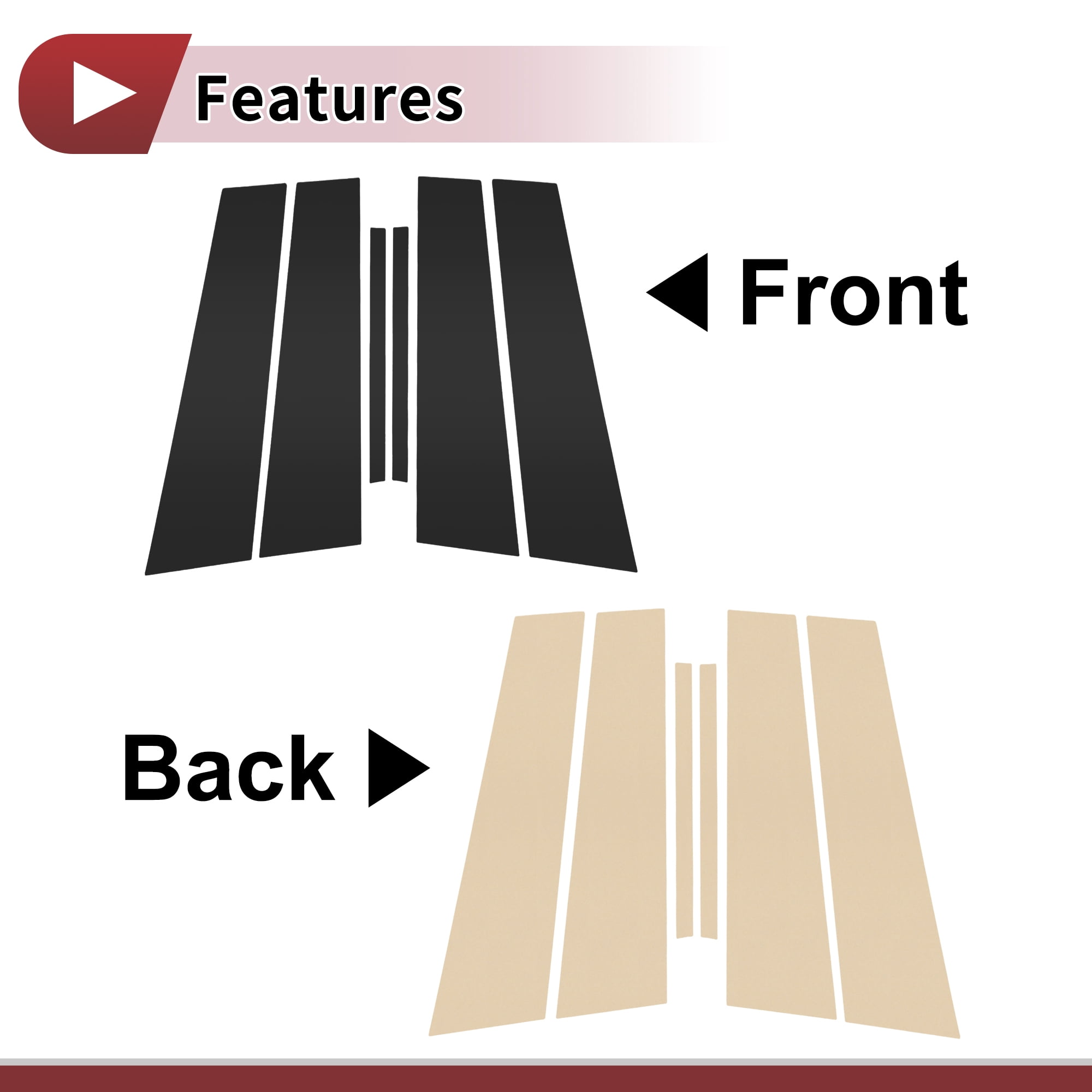 Unique Bargains 6 Pcs Car Door Pillar Window Trim for Buick Lacrosse 2010-2016  Cover