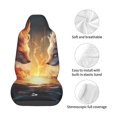 Noikeo Red And White Flame Fox for Automotive Seat Covers for Cars
