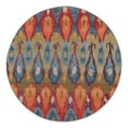 thumbnail image 2 of Unique Loom Outdoor Modern Collection Area Rug - Ikat (5' 1" Round Multi/Burgundy), 2 of 11