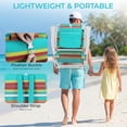 thumbnail image 3 of LAZY BUDDY Low Beach Chair, Backpack Beach Chair for Adults with 5-Position, Lightweight Folding Beach Camping Chairs with Cup Holder, Storage Bag & Cooler Bag, 3 of 9