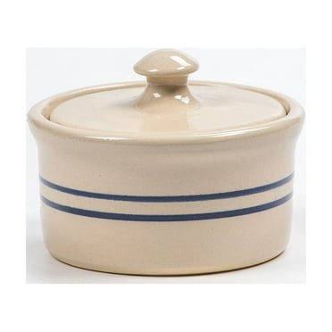 Martinez Pottery Heritage Blue Stripe Stoneware Ramekin with Lid