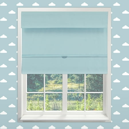 Chicology Cordless Magnetic Roman Shades, Room Darkening Fabric Window Blind, Baby Blue (Thermal) - 23