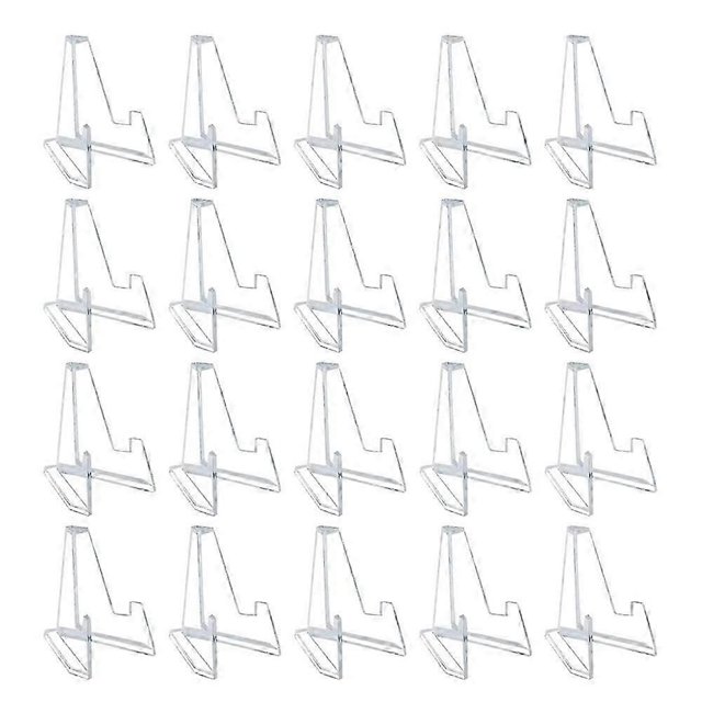 20 Pack Mini Clear Acrylic Easel Display Stands 2.2Inch Mini Coins Medals Display Easel Holders Bad