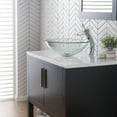 thumbnail image 4 of KRAUS Clear Glass Bathroom Vessel Sink and Waterfall Faucet Combo Set with Matching Disk and Pop-Up Drain, Chrome Finish, 4 of 8