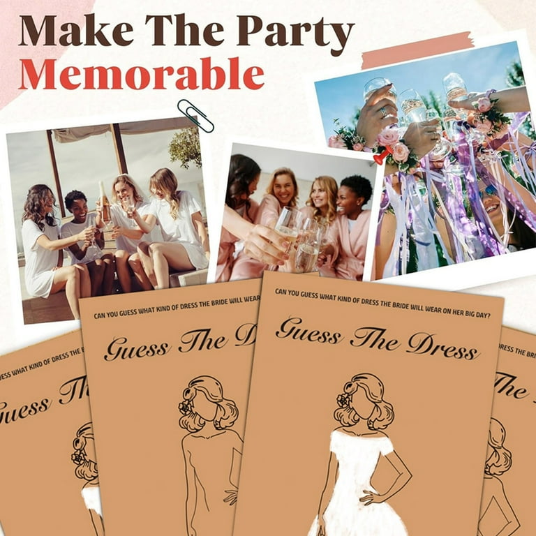 guess the dress bridal shower game Green and Gold Bridal Shower Game Guess The Dress Printable main image 0