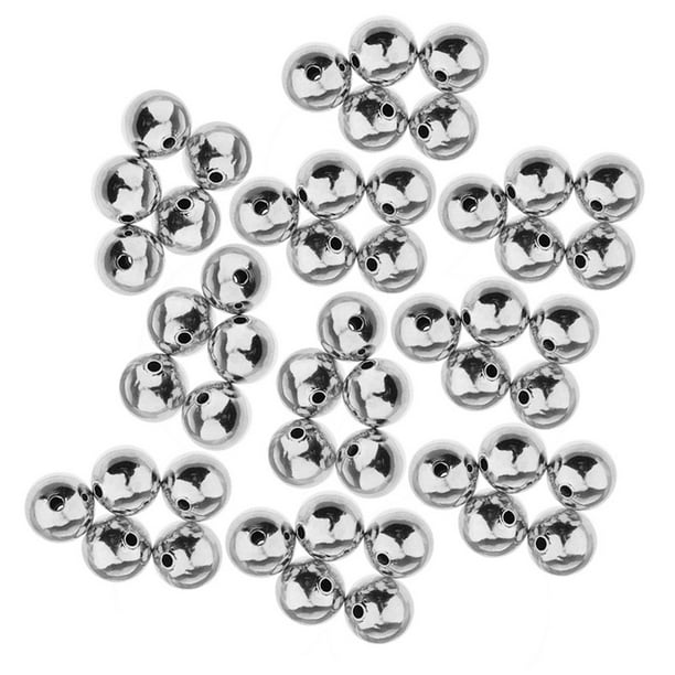 Espaciador redondo de cobre Sunnimix 50 piezas 10 mm orificio 2 mm Plata brillante