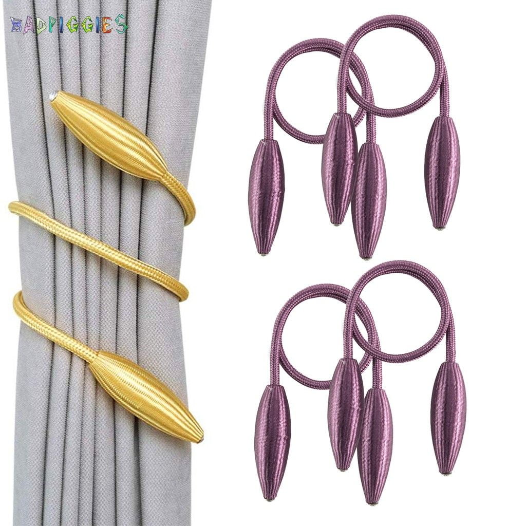 BadPiggies 4Pcs Creative Curtain Tiebacks Clips Window Drape Twist Tie Backs European Style