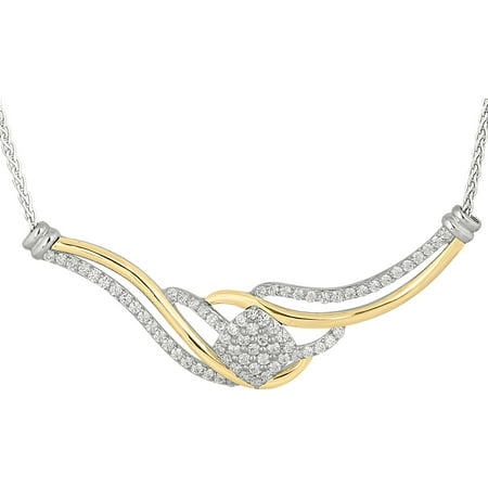 1 Carat T.W. Diamond 10kt Two-Tone By-Pass Silhouette Necklace