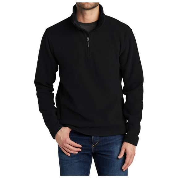 Yellow Rooster Men's Value Fleece 1/4-Zip Male Pullover Black XS