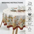 thumbnail image 4 of Autumn Pumpkin Harvest Tablecloth Round 60 Inch Thanksgiving Fall Leaf Washable Wrinkle Stain-Resistant Table Cloth Polyester Country Rustic Farmhouse Table Cover for Kitchen Dinning Parties Holiday, 4 of 6