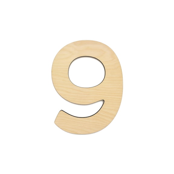Essentials By Leisure Arts Arts Wood Letter 9.5" Birch No 9