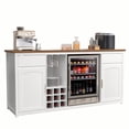 thumbnail image 5 of Extra Long Bar Cabinet with Fridge Space, Modern Wine Liquor Cabinet,78.7", White, 5 of 9