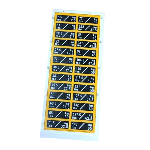Etiquetas para apilar pesas. Etiquetas universales para pesas. Calcomanías para artículos deportivos, culturismo y entrenamiento de fuerza. 25 kg Negro Amarillo