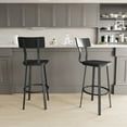 thumbnail image 3 of Emma + Oliver Black Dining Bar Stool with Wood Back/Seat and Black Powder-Coated Frame, 3 of 10