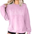 thumbnail image 6 of VBTAPA Womens Mama Sweatshirt Oversized Long Sleeve Crewneck Pullover Fall Outfits 2026 Fleece Sweater Tops Pink L, 6 of 7