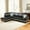 BK-Left-Sofa without Ottoman, variant on MAYEERTY Semi PU Synthetic Leather Ottoman with Storage for Modular Sectional Sofa, Black
