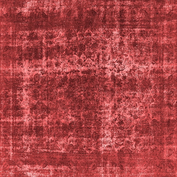 Ahgly Company Indoor Square Persian Red Bohemian Area Rugs, 6' Square