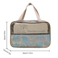 thumbnail image 2 of Bag Women PVC Mango transparente Gran Tocio de viaje floral cosmético (L) Azul, 2 of 9