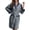 Grey, variant on Women's Shawl Collar Robe Soft Flannel Robe Long Sleeve Belted with Pockets Cozy Fleece Loungewear for Winter Nights Belted Bathrobe Blue M