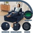thumbnail image 2 of Aukfa 43" Chaise Lounge w/ 2 Cupholders and USB Ports, Storage Ottoman, Chenille, Blue, 2 of 10