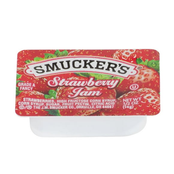 Smucker's Strawberry Jam .5 oz. Portion Cups - 200/Case