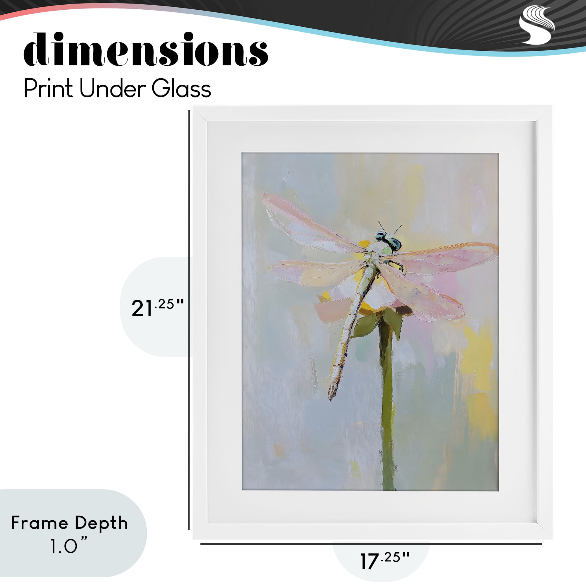 Stupell Industries Pastel Dragonfly Landing White Framed Print Under Glass, design by The Prints Vibe