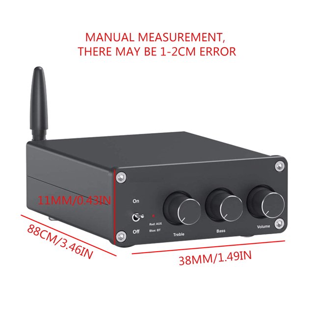 Mini amplificador de potencia de 200W Bluetooth 5.0 Amplificador estéreo de doble canal Amplificador de audio digital con control de graves agudos Inevent HA9179-00B