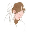 thumbnail image 2 of Vess, June Erica 15x18 White Modern Wood Framed Museum Art Print Titled - Modern Contour Portrait I, 2 of 4