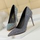 thumbnail image 3 of Zapatos de tacón alto con punta puntiaguda y boca poco profunda para mujer, de moda coreana, sexys, ajustados, con diamantes de colores, para mujer, 3 of 5