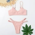 thumbnail image 1 of WREESH Women'S High Breast Contrast Gradient Split Bikini Set One Piece Swimsuit, 1 of 8