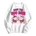 thumbnail image 2 of Breast Cancer Awareness Halloween Sweatshirts for Women Loose Crewneck Save The Boo Bees Graphic Sweatshirt Pullover Tops, 2 of 5