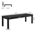 thumbnail image 6 of Finmind 78.74-inch Long Solid Wood Dining Table for 6-8, Farmhouse Kitchen Table with Simple yet Sturdy Legs, for Kitchen, Living Room, Black, 6 of 8
