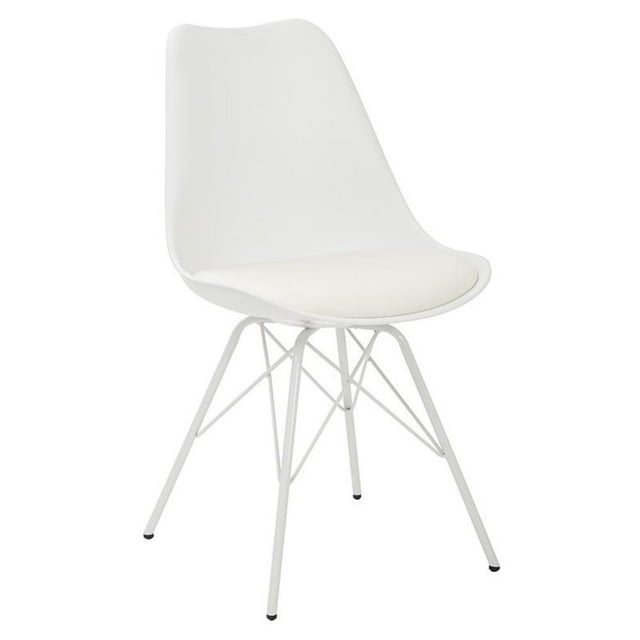 Emerson White Side Chair with 4 Leg Base