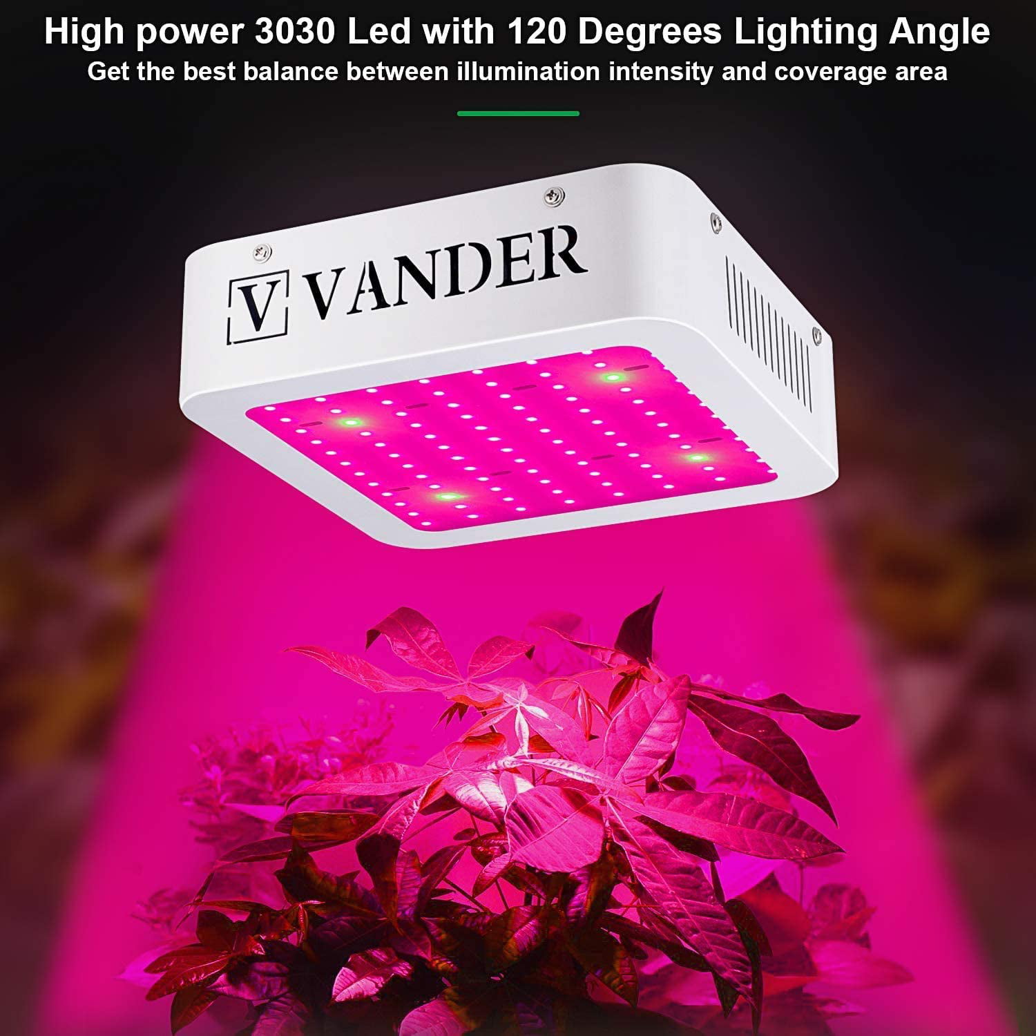 Myescustom Vander Upgraded 1000W LED Grow Light Double Switch Full Spectrum for Indoor Plants and Flower LED Grow Lamp with Daisy Chain Double-Chips LED (10W LED100 pcs) - Walmart.com