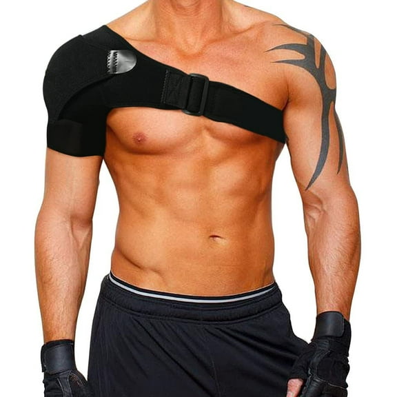 LNKOO Shoulder Stability Brace for Men and Women, Pressure Pad Light and Breathable Neoprene Shoulder Support for Rotator Cuff, Dislocated AC Joint, Shoulder Pain, Shoulder Compression Sleeve