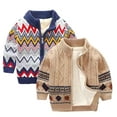 thumbnail image 7 of LYMAYTER Baby Boys Girls Cardigan Sweater Kids Knit Padded Lining Sweater Outwear Coat for Toddler 1-10T, 7 of 7