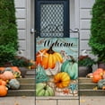 thumbnail image 5 of Welcome Fall Pumpkin Small Decorative Garden Flag, Autumn Beach Coastal Coral Leaves Yard Lawn Outside Decor, Thanksgiving Nautical Crab Starfish Outdoor Home Decoration Double Sided 12 x 18, 5 of 6