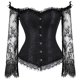 thumbnail image 1 of Corsé de encaje para damas de palacio europeo y americano, manga larga, hombros planos, ropa moldeadora de cuerpo, 1 of 5