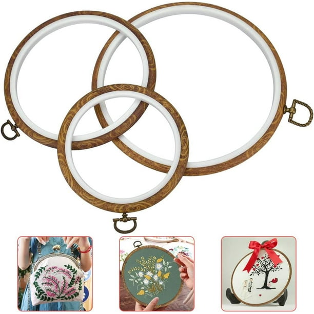 3 Sizes Embroidery Hoops Ring Tambour Frames Round Cross Stitch